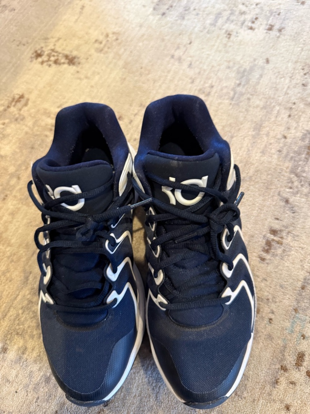 Nike Navy and White High-Top Basketball Shoes